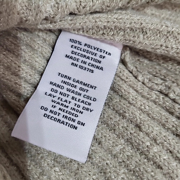 NWT Nanette Lepore Tan Short / Crop Sweater With Silver Sequins Medium - Picture 9 of 10